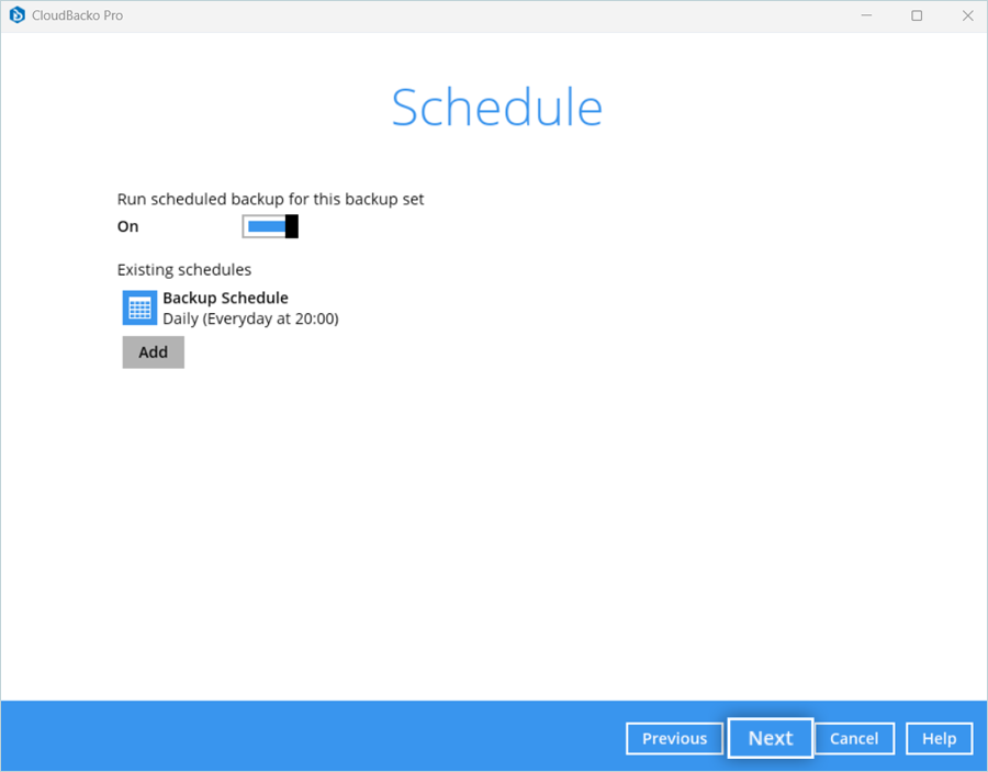 Schedule Backup
